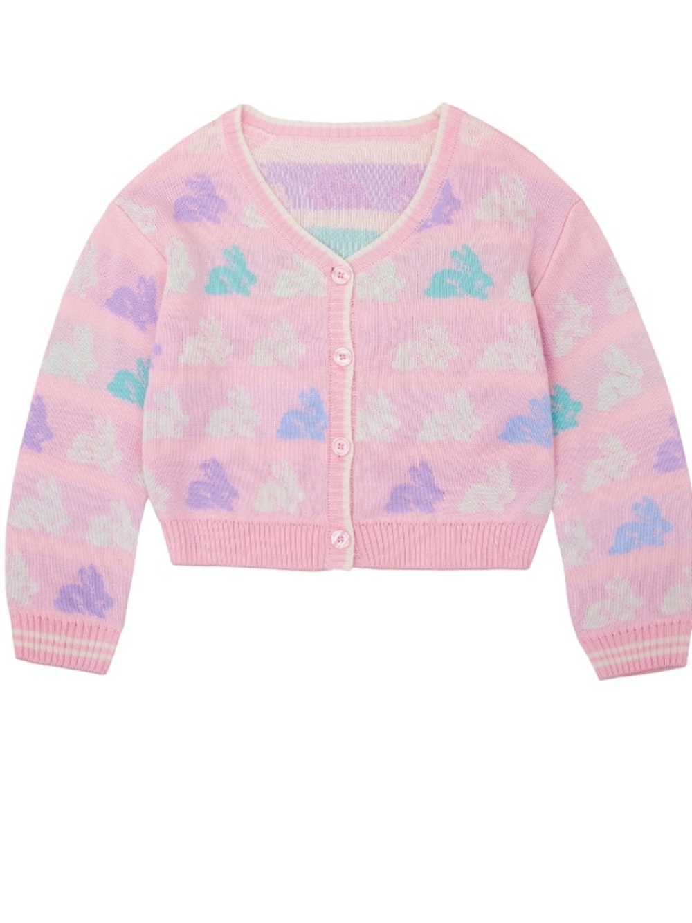 Way To Celebrate Girls Pink Bunny Cardigan Size XL (14-16) NWT